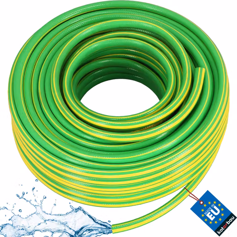 KOTARBAU® Tubo Acqua Giardino PVC 50 m Verde Giallo Tubo Giardino 1/2 Pollice 4 Strati Flessibile Resistente