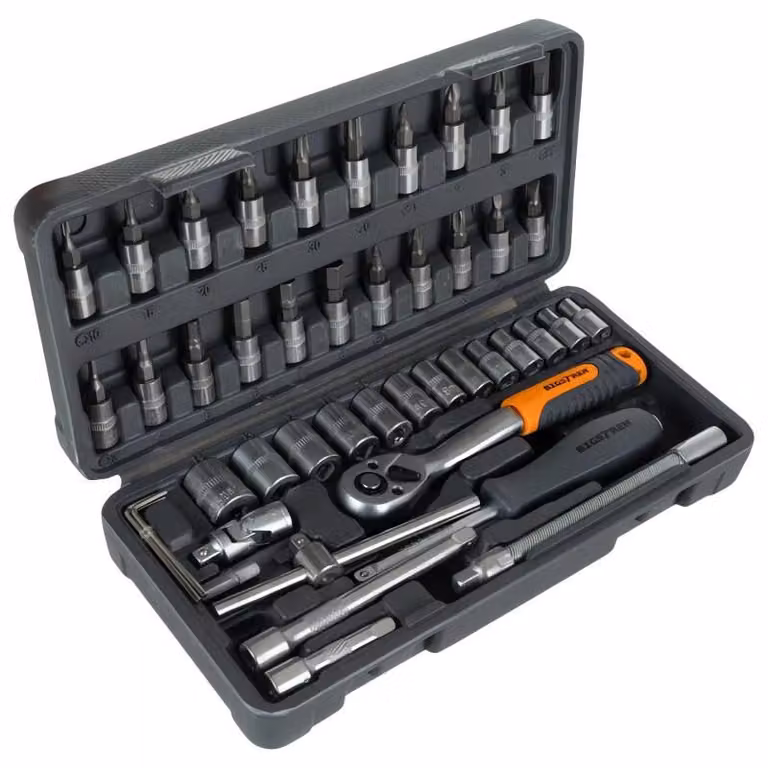 Set di utensili Bigstretch, 46 pezzi, valigetta porta attrezzi, chiavi a bussola da 1/4" TORX