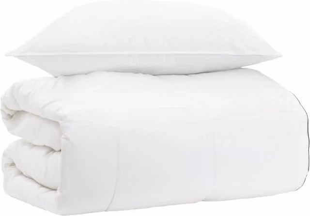 Set di Piumoni e Cuscini vidaXL Bianco in Cotone e Bambù L: 137 cm x P: 200 cm