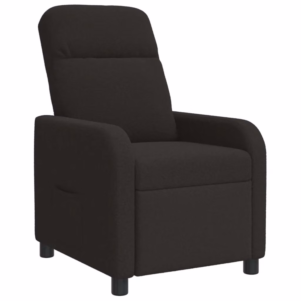 Poltrona reclinabile moderna in tessuto boucle nero con braccioli per soggiorno – 2