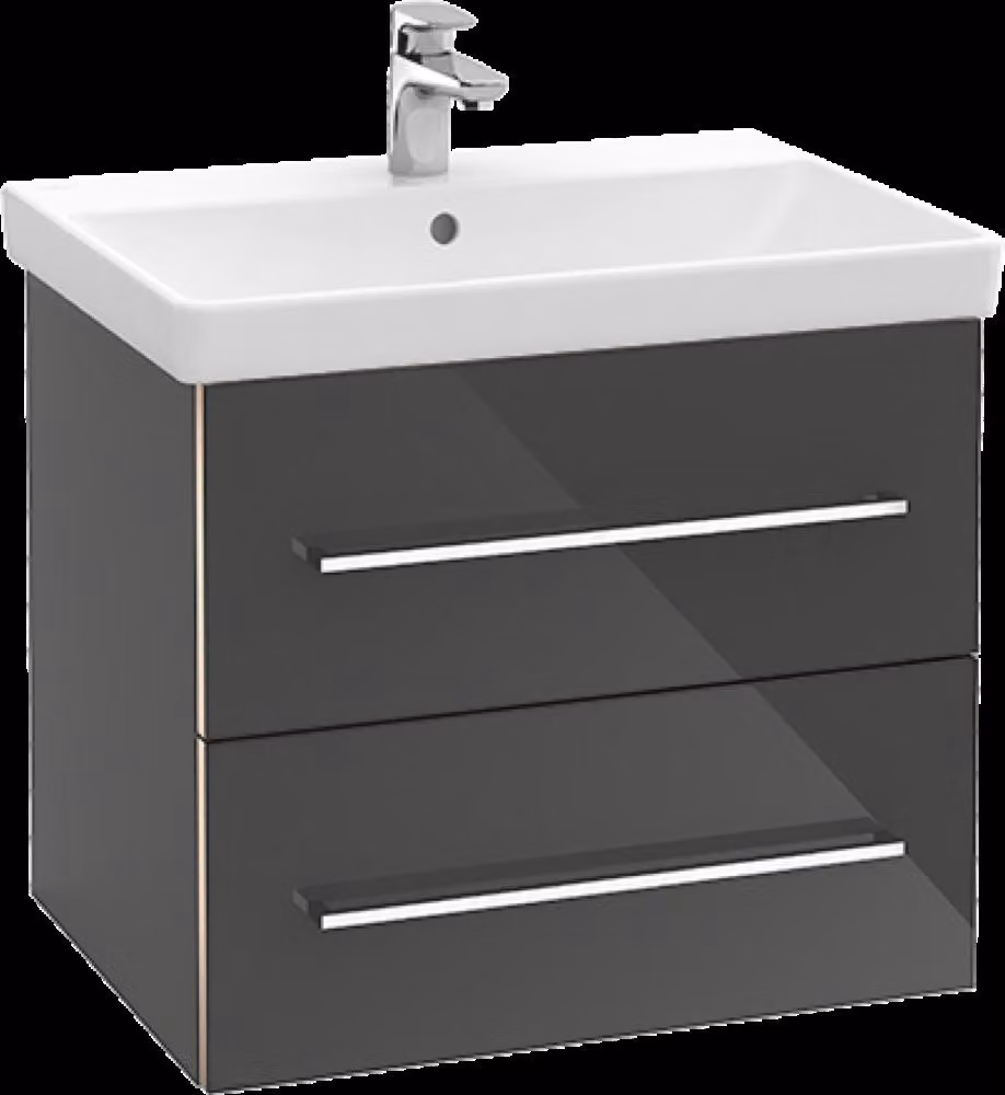 Villeroy & Boch Avento Meuble sous lavabo, 2 tiroirs, 630x514x484mm, poignée chrome brillant, A89000VR, A89000VR