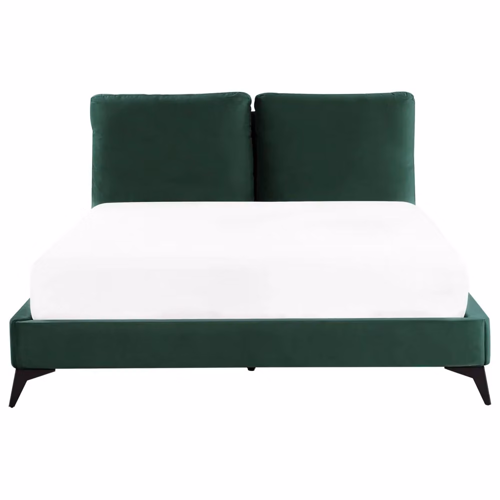 Letto imbottito in velluto BELIANI verde L/P: 160 x 200 cm – 2