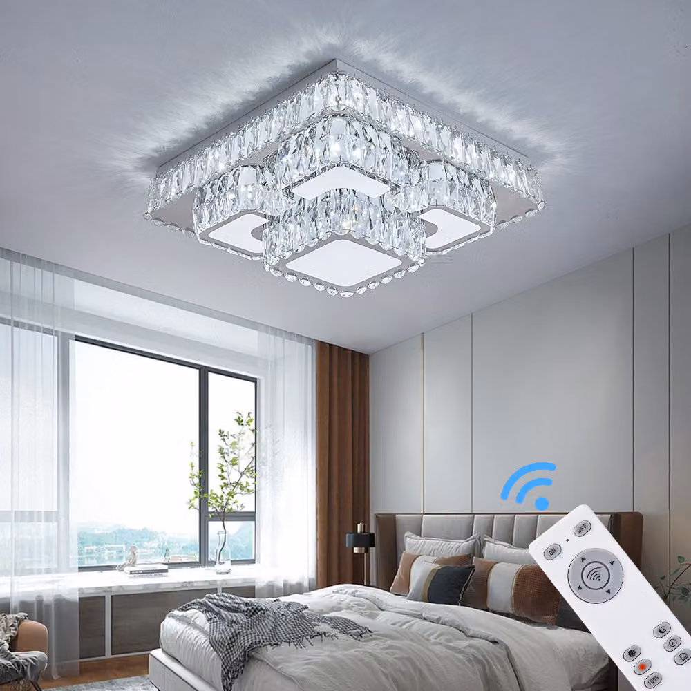 Plafoniera a LED TY3019-50x50 cm Lampada con telecomando o app per cellulare Colore luce/luminosità regolabile dimmerabile