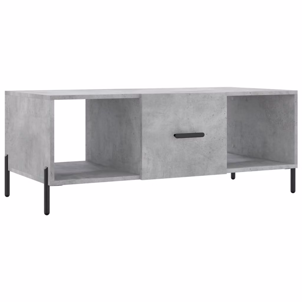 Tavolino Salotto Grigio Cemento 102x50x40 cm Legno Multistrato