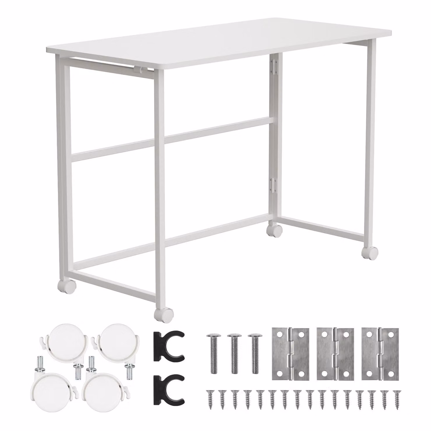 Tavolo pieghevole Maclean bianco piano mobile 100x50cm max. 50kg MC-1250 W