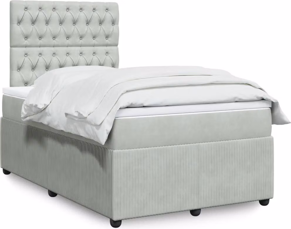 Maison Exclusive - Letto boxspring con materasso grigio chiaro 120x200 cm velluto