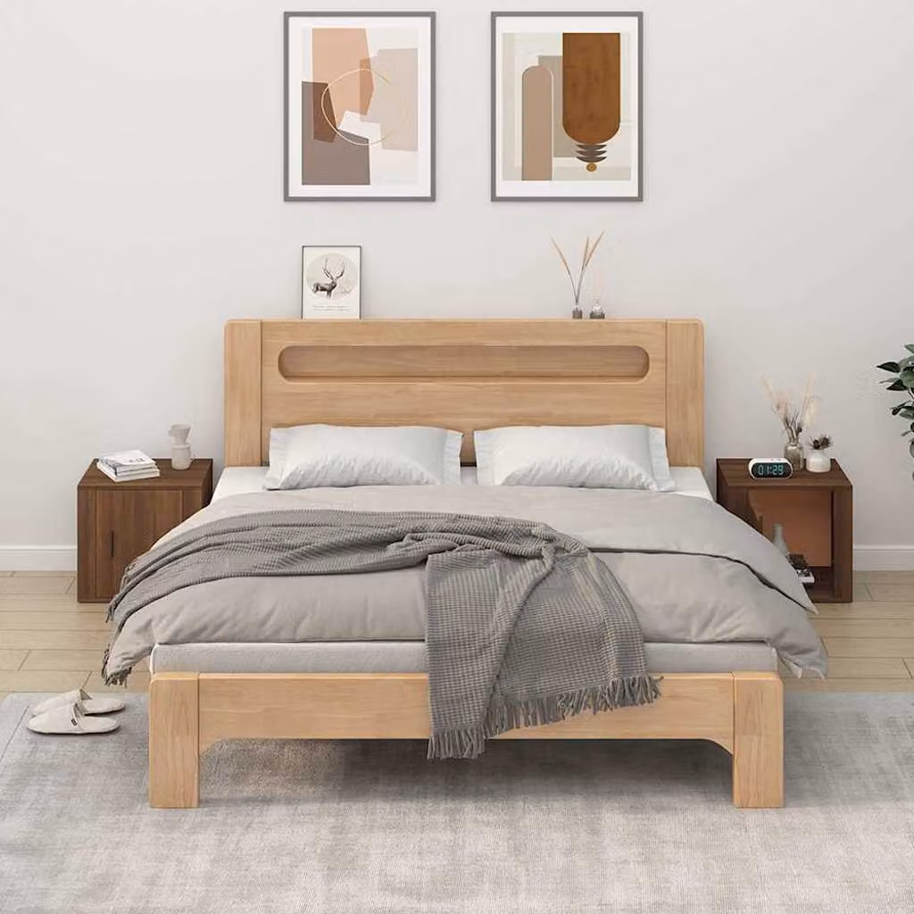 Set di 2 comodini moderni vidaXL in rovere marrone L/P/H: 50 x 39 x 47 cm