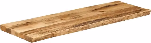 Piano Tavolo con Bordi Vivi in Legno di Mango Grezzo Marrone vidaXL L/P/H: 140 x 40 x 3,8 cm