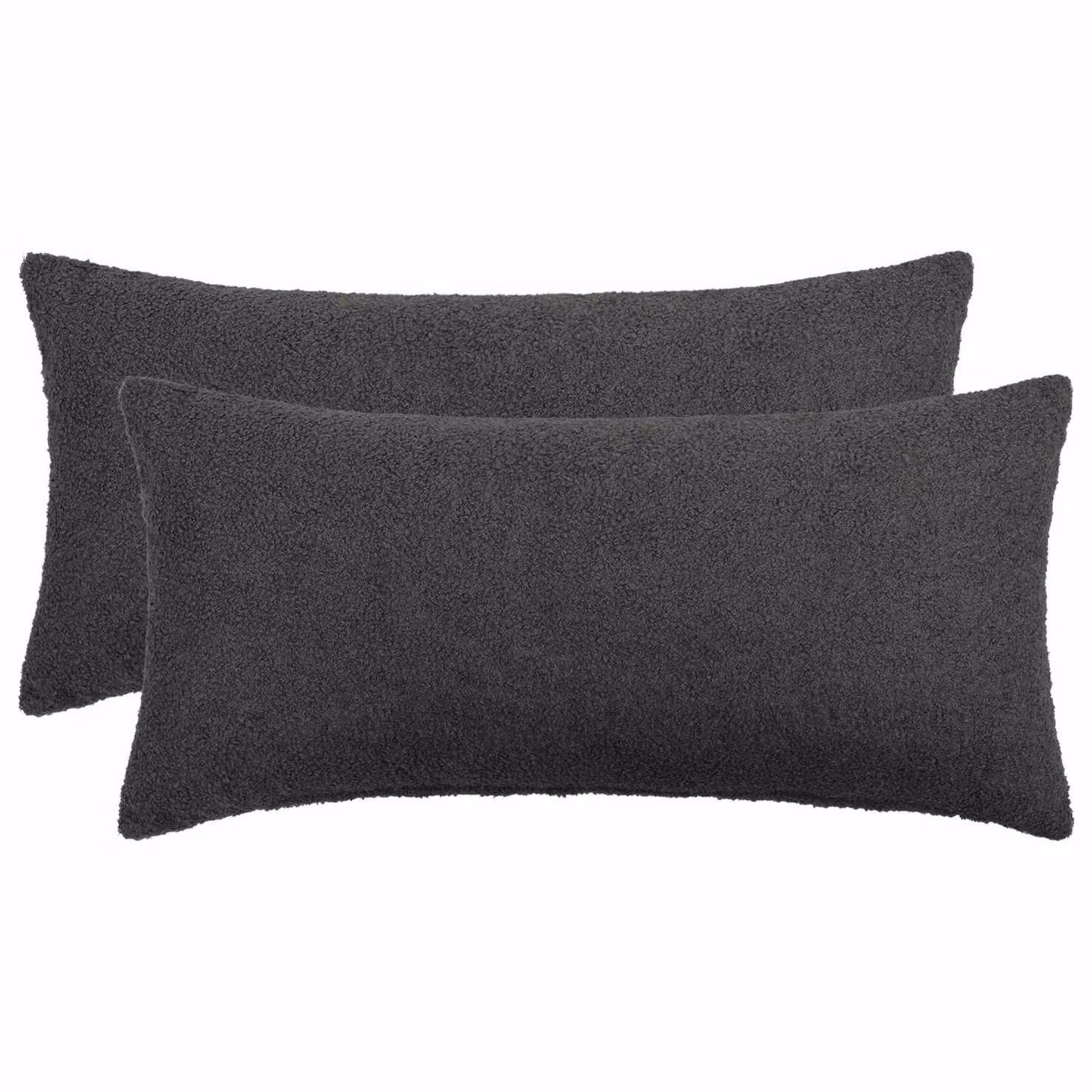 Set di 2 federe vidaXL HEERLEN in tessuto bouclé grigio, L 40 cm x P 70 cm