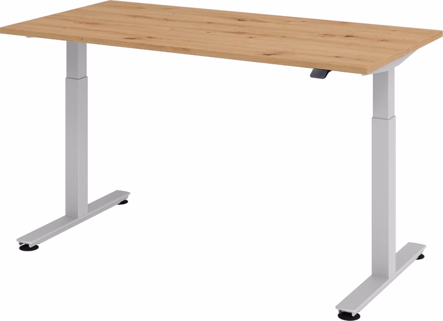 Scrivania elettrica bümö XMST - Struttura: argento, dimensioni: 160 x 80 cm, decorazione: rovere nodoso