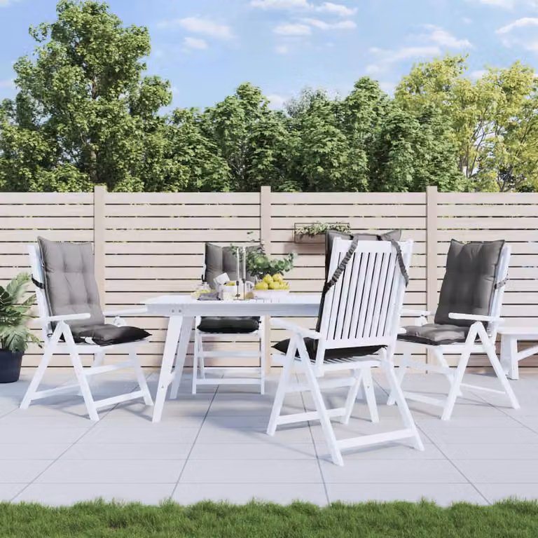 Set di 4 cuscini per sedia con schienale alto vidaXL in tessuto Oxford grigio, impermeabili e traspiranti