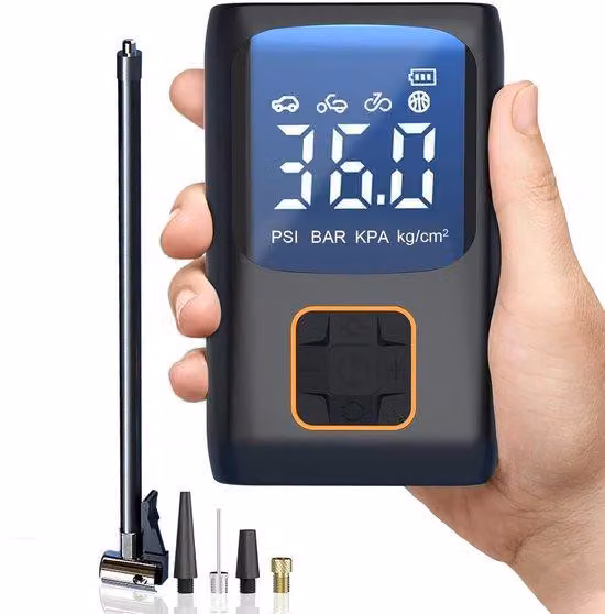 Pompa per bicicletta - pompa per bicicletta elettrica - pompe per biciclette - Pompa d'aria elettrica - Pompa d'aria elettrica per biciclette - Compressore piccolo per biciclette - con luce a LED - 150 PSI - per biciclette, auto, motocicli e piscine