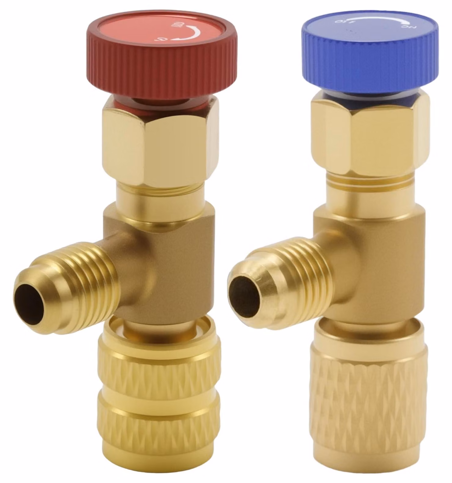 2 valvole di sicurezza per condizionatori, connettore rapido, colore oro, 3,5 cm