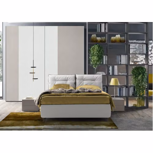 Letto matrimoniale imbottito Colombini Casa con o senza contenitore - Kiss