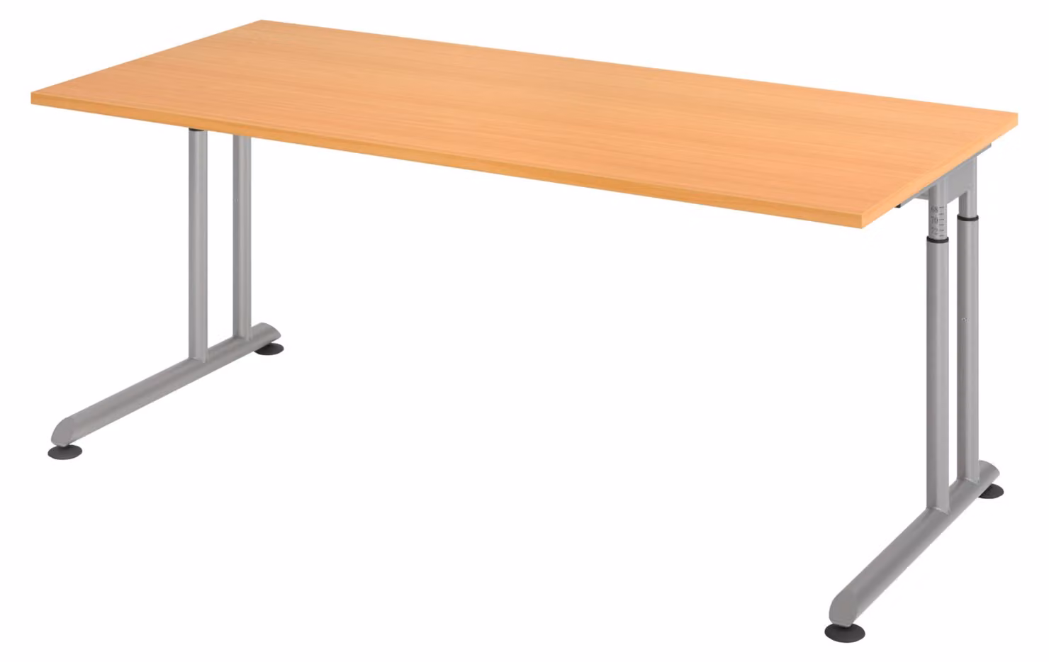 bümö Scrivania Serie-Z - Struttura: argento, finitura: faggio, dimensioni: 180 x 80 cm