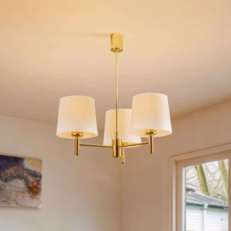 Lampada a sospensione Polo Plus Argon, dimmerabile, Ottone / Oro, Soggiorno / Sala da pranzo, Metallo, Lampada a sospensione