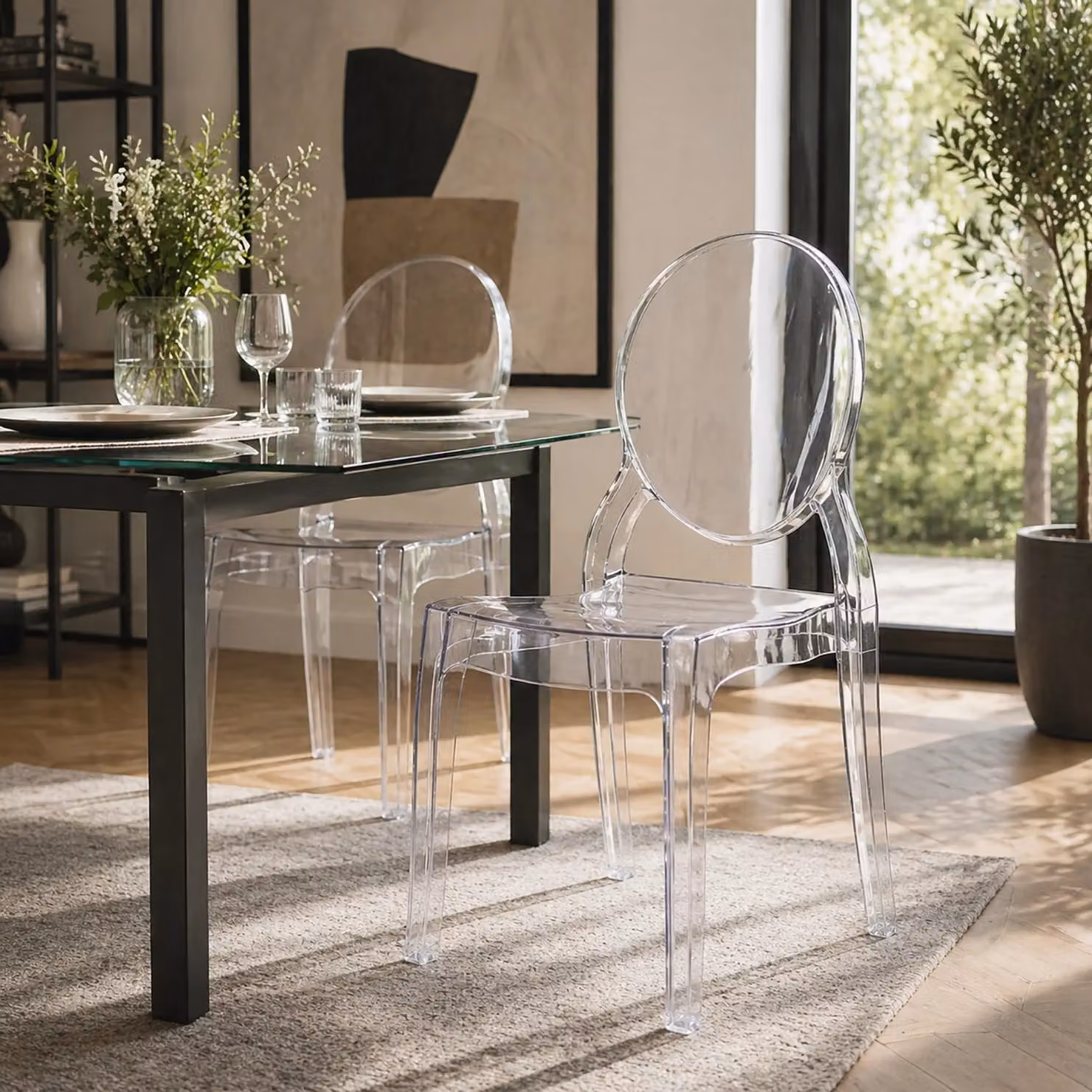 Sedia da pranzo Vestiamo Casa in polipropilene trasparente H 89,5 x L 41 x P 50 cm – 2