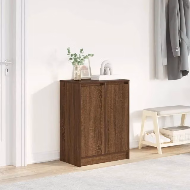 Scarpiera a parete Design Mania Marrone con ante a battente e ripiani piatti L/P/H: 57 x 34 x 76 cm – 1