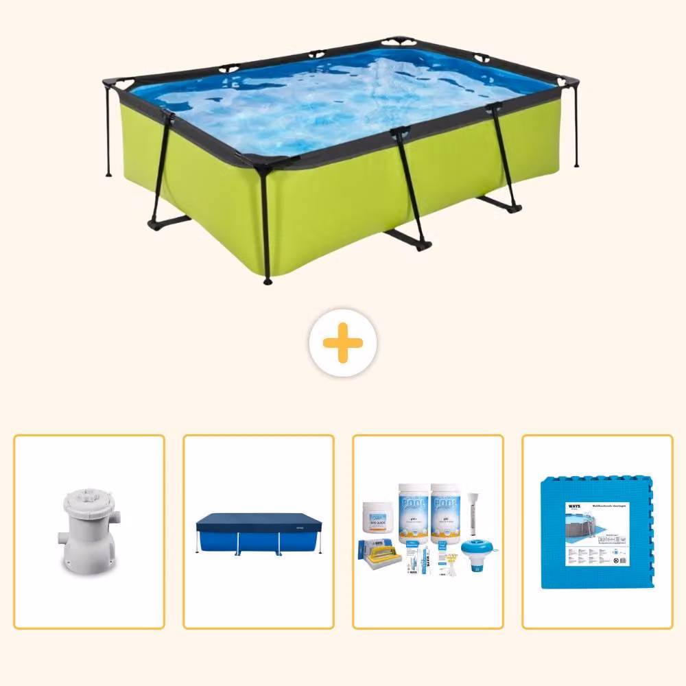 Piscina fuori terra rettangolare - 220x150x65 cm - 5 pezzi - Modello SCB60