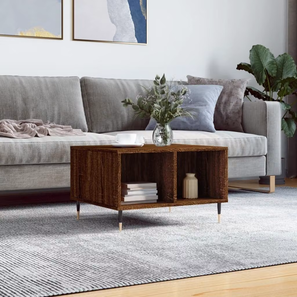 Maison Exclusive - Tavolino da salotto effetto rovere marrone 60x50x36,5 cm Materiale ligneo