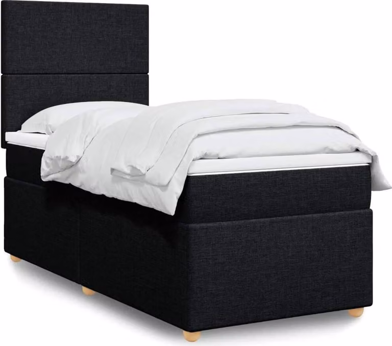 Maison Exclusive - Giroletto a Molle con Materasso Nero 90x200 cm in Tessuto