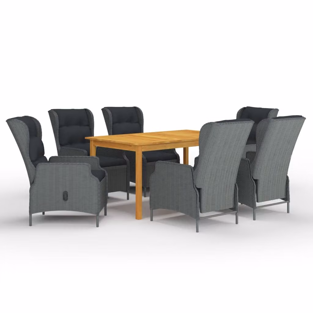 Maison Exclusive - Set da pranzo da giardino 7 pezzi, grigio chiaro