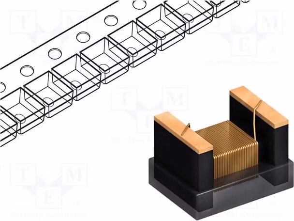 2 induttori: filo 14,1Ω, Q: 23, dimensione 1210, 85mA, SMD, 330uH, ftest: 0,1MHz, codice prodotto: 1210F-331K-01, versione