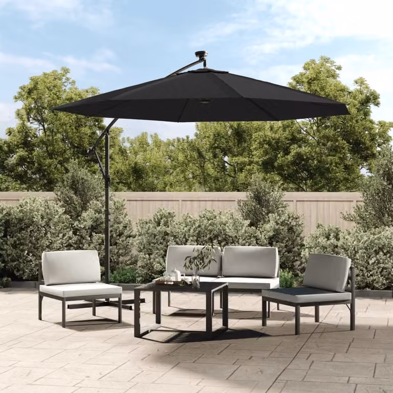 Maison Exclusive - Telo di Ricambio per Ombrellone Nero 350 cm