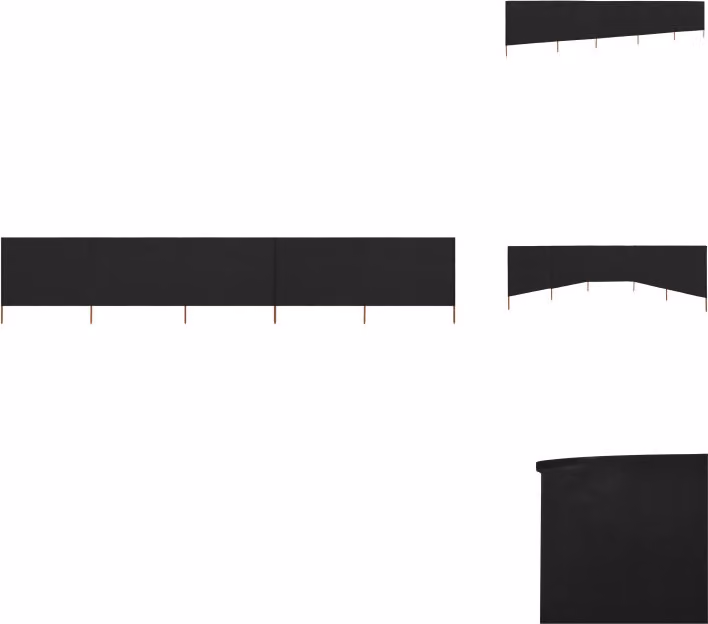 vidaXL Telo frangivento, set di 5 pezzi, 600 x 160 cm, nero - Ombrelloni e protezioni solari