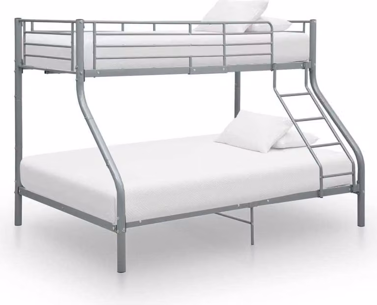 The Living Store Struttura letto a castello in metallo grigio 140x200 cm/90x200 cm
