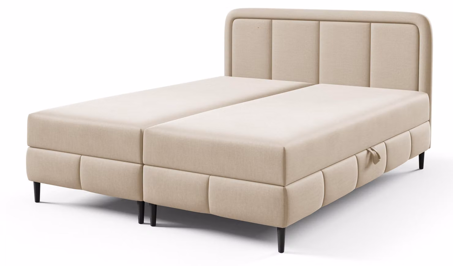 Letto con rete a molle, imbottitura in crema di mandorle, dimensioni 180 x 200 cm