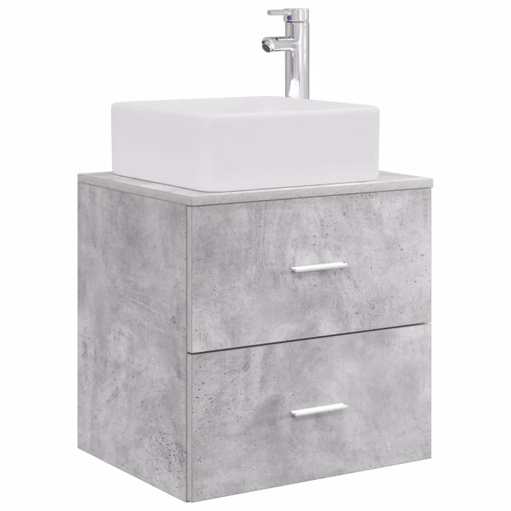Mobile Lavabo da Parete Moderno vidaXL Grigio Opaco L: 53 cm, P: 34,5 cm, H: 63 cm – 2