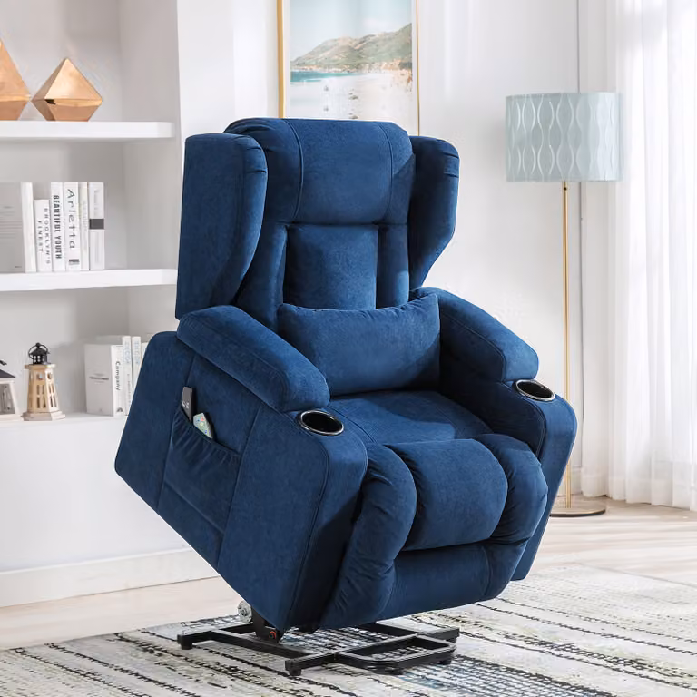 COMHOMA Poltrona rilassante poltrona massaggiante in piedi poltrona reclinabile TV con massaggio poltrona ergonomica connessione USB Superficie tessut
