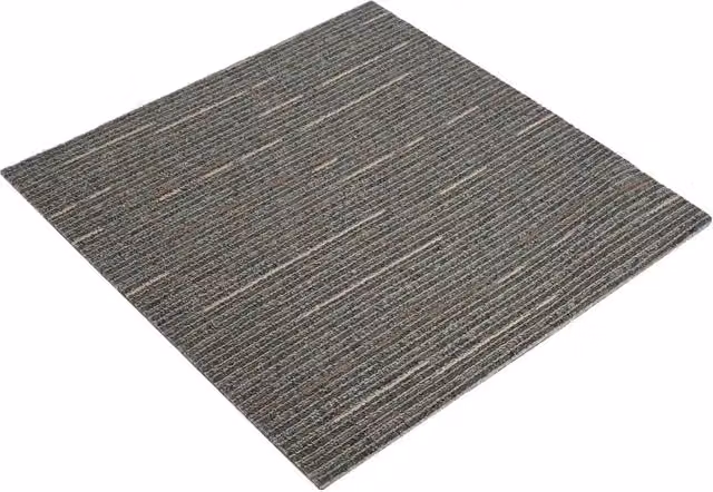 Piastrella per tappeto moderna DESIGN IN striata marrone scuro in polipropilene, confezione da 36 pezzi, L/P: 50 x 50 cm
