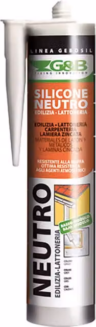 Silicone Neutro Flessibile Gebosil per Lattoneria G&B Colore Testa di Moro 310 ml confezione da 24 pezzi
