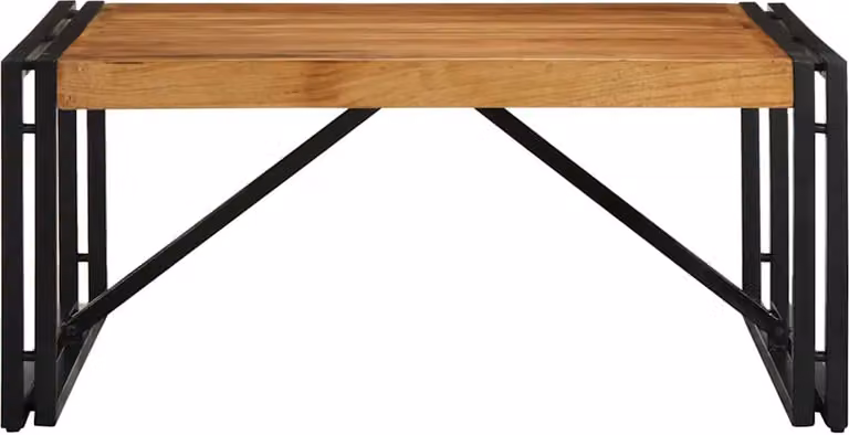 Tavolino Salotto 80x80x35 cm Legno Massello di Acacia