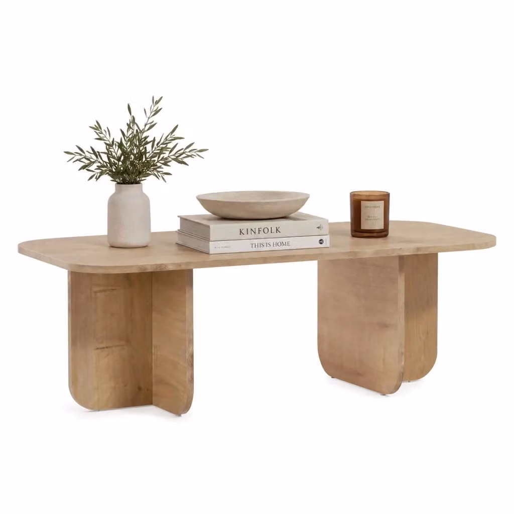 Nomeva, Tavolino da Salotto Rettangolare in Legno Rovere Chiaro, L: 126 cm, P: 60 cm, H: 41 cm – 2