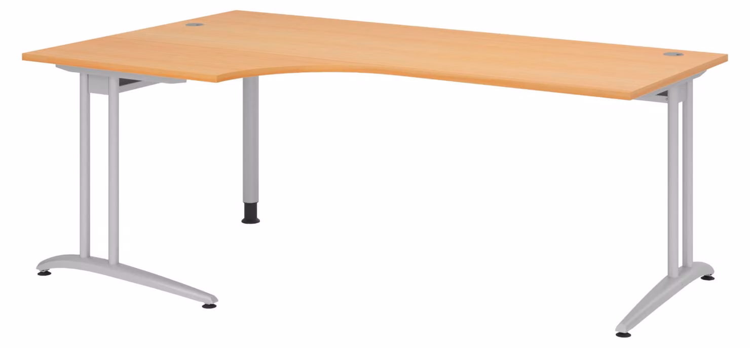 bümö Scrivania Serie B - Decorazione: faggio, dimensioni: scrivania angolare 200 x 120 cm