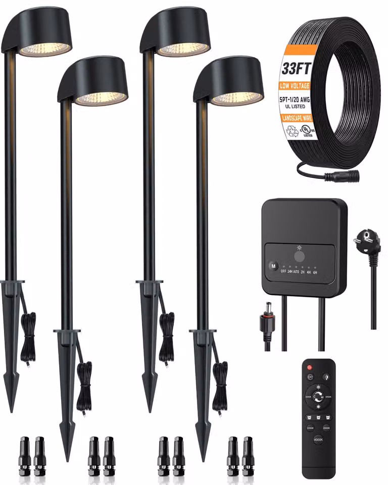 Illuminazione da esterno, 6 W, 660 lumen, dimmerabile, 12–24 V, set da 4 pezzi