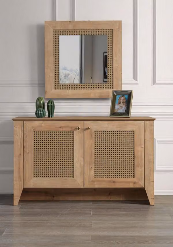 Schlafzimmer Luxus Kommoden mit Spiegel Weiß Moderne Möbel stilvolles 2tlg