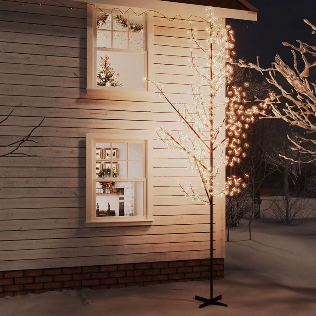 The Living Store Albero LED con fiori di ciliegio Bianco caldo 672 LED 400 cm