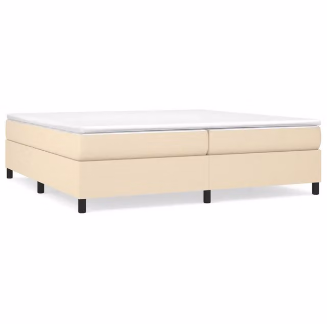 Letto matrimoniale moderno Design In con struttura imbottita in tessuto beige e rete a doghe in legno L: 200 cm – 1