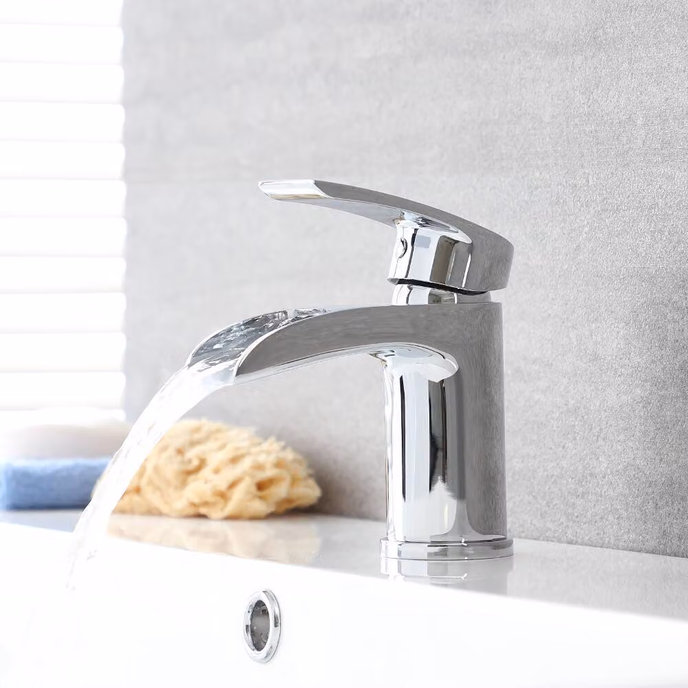 Rubinetto Monoforo Cromato a Cascata Per Lavabo - Razor