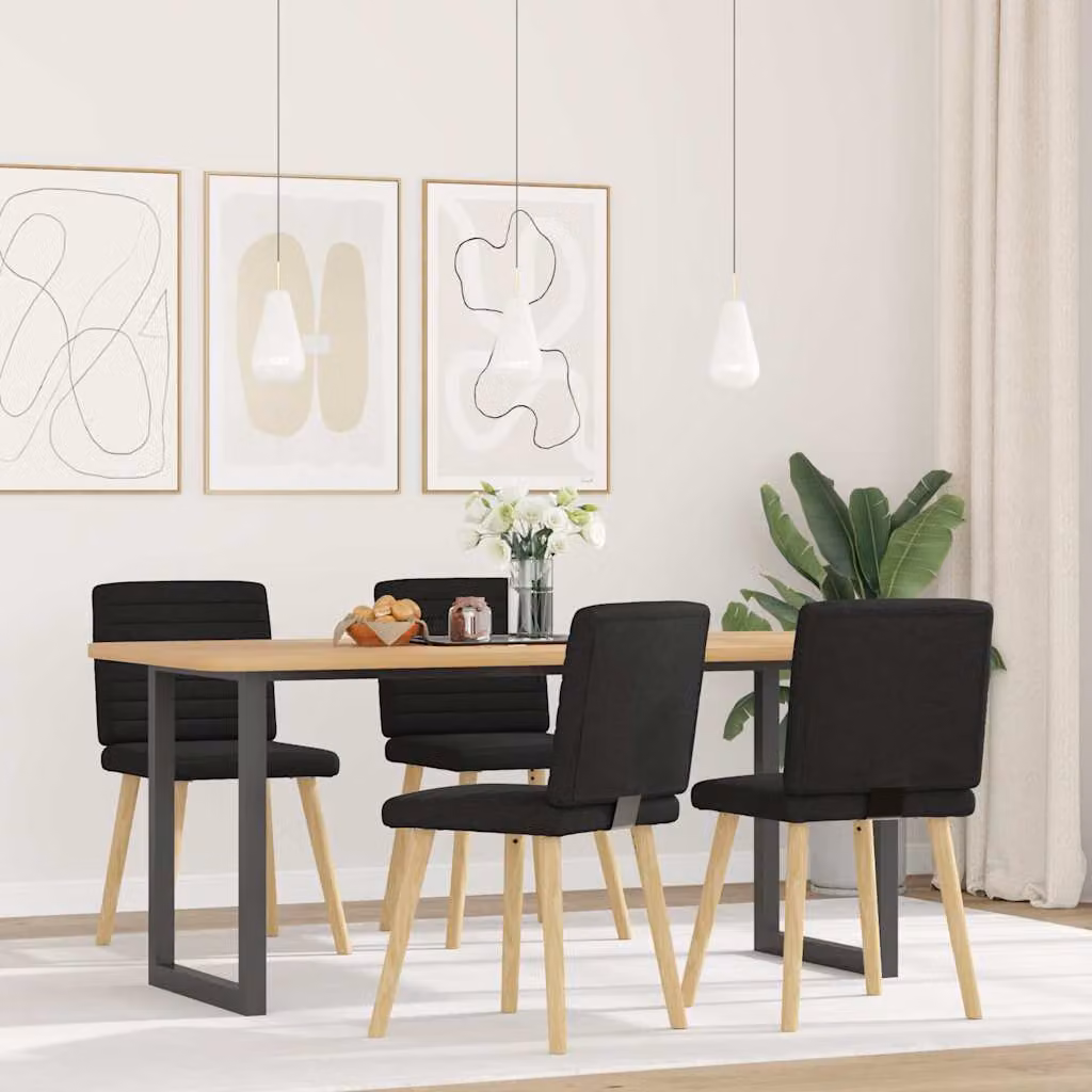 vidaXL Sedie da Pranzo 4 pz Nere in Tessuto