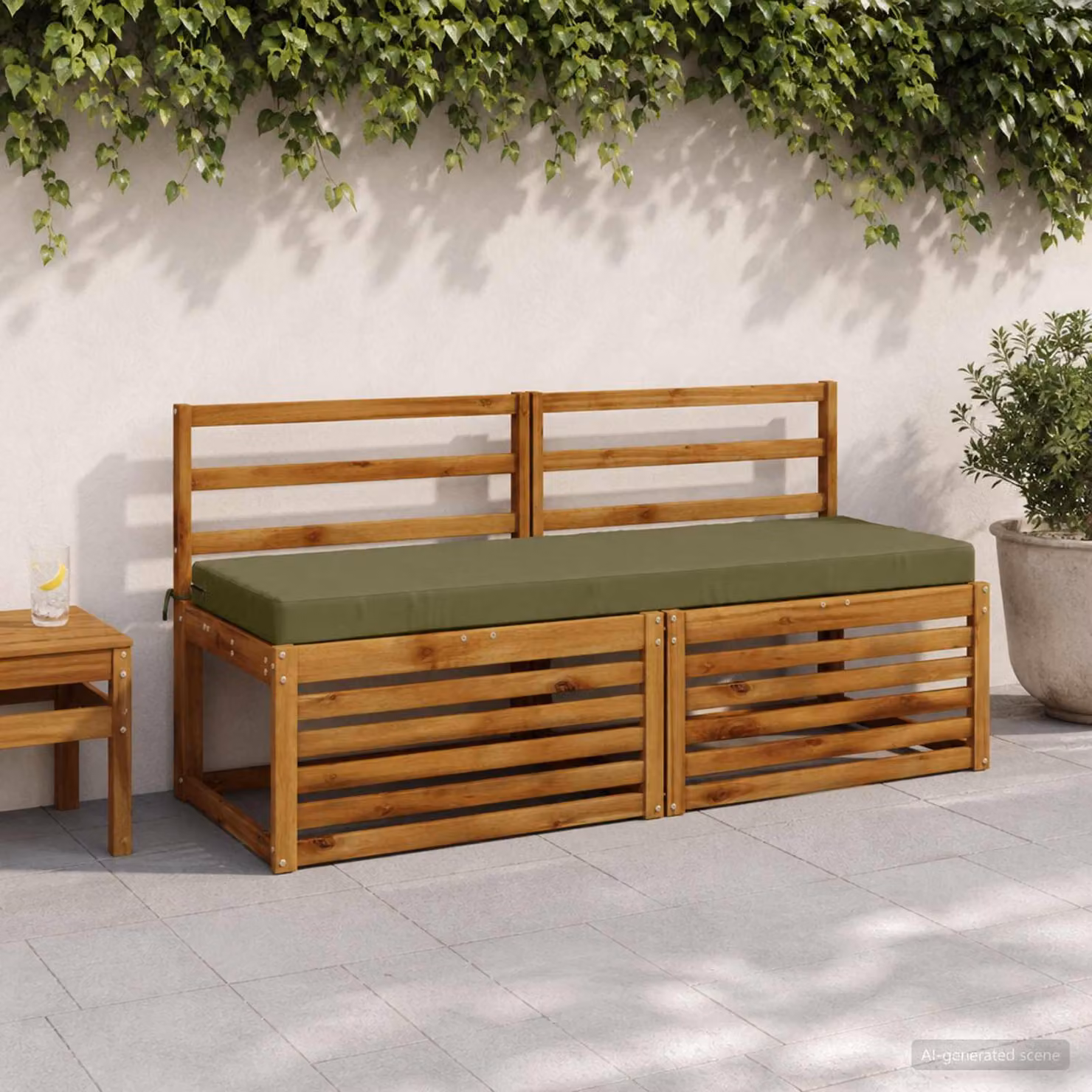vidaXL Cuscino per panchina SOEST Verde con rivestimento rimovibile e resistente ai raggi UV in poliestere