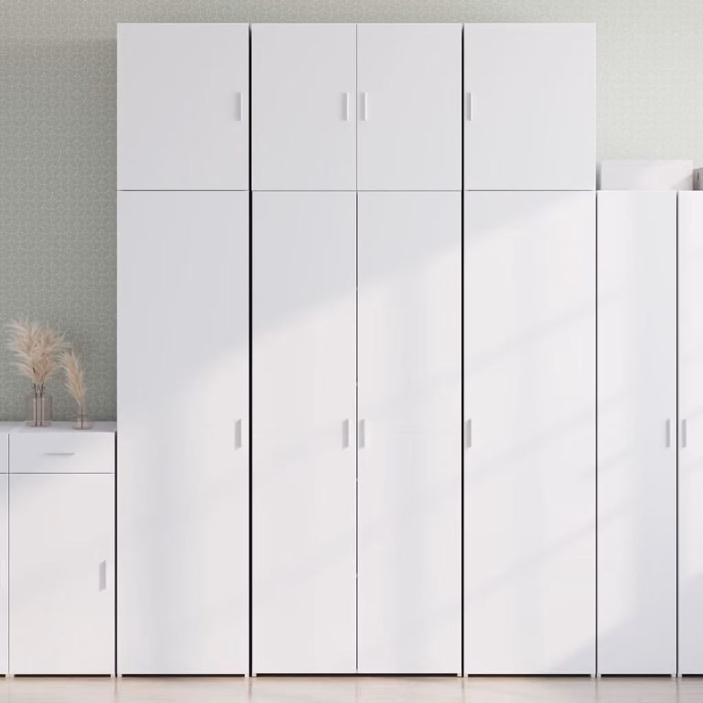 vidaXL Credenza Bianca Moderna in Legno MDF da Appendere L: 80 cm, P: 42,5 cm, H: 249 cm