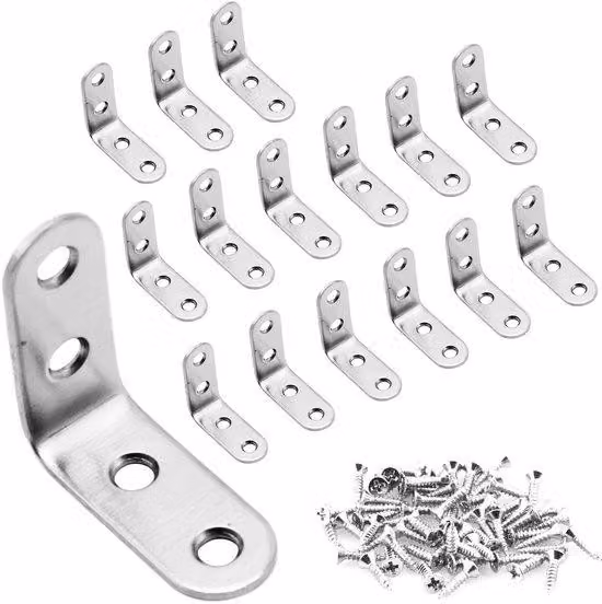 Struttura a montaggio rapido in acciaio inossidabile - 40 x 40 mm - 16 pezzi - Include viti M4 - Resistente agli urti - Resistente alla corrosione - Supporto angolare