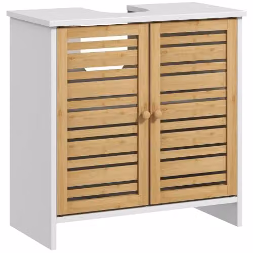 HOMCOM Mobile sottolavabo 60x30x60cm Bianco naturale