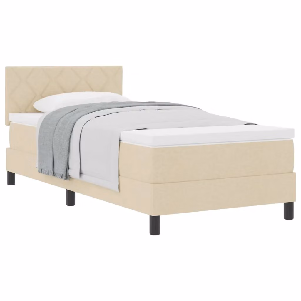 Letto ibrido con struttura in legno e tessuto beige vidaXL L/P: 90 x 200 cm – 2