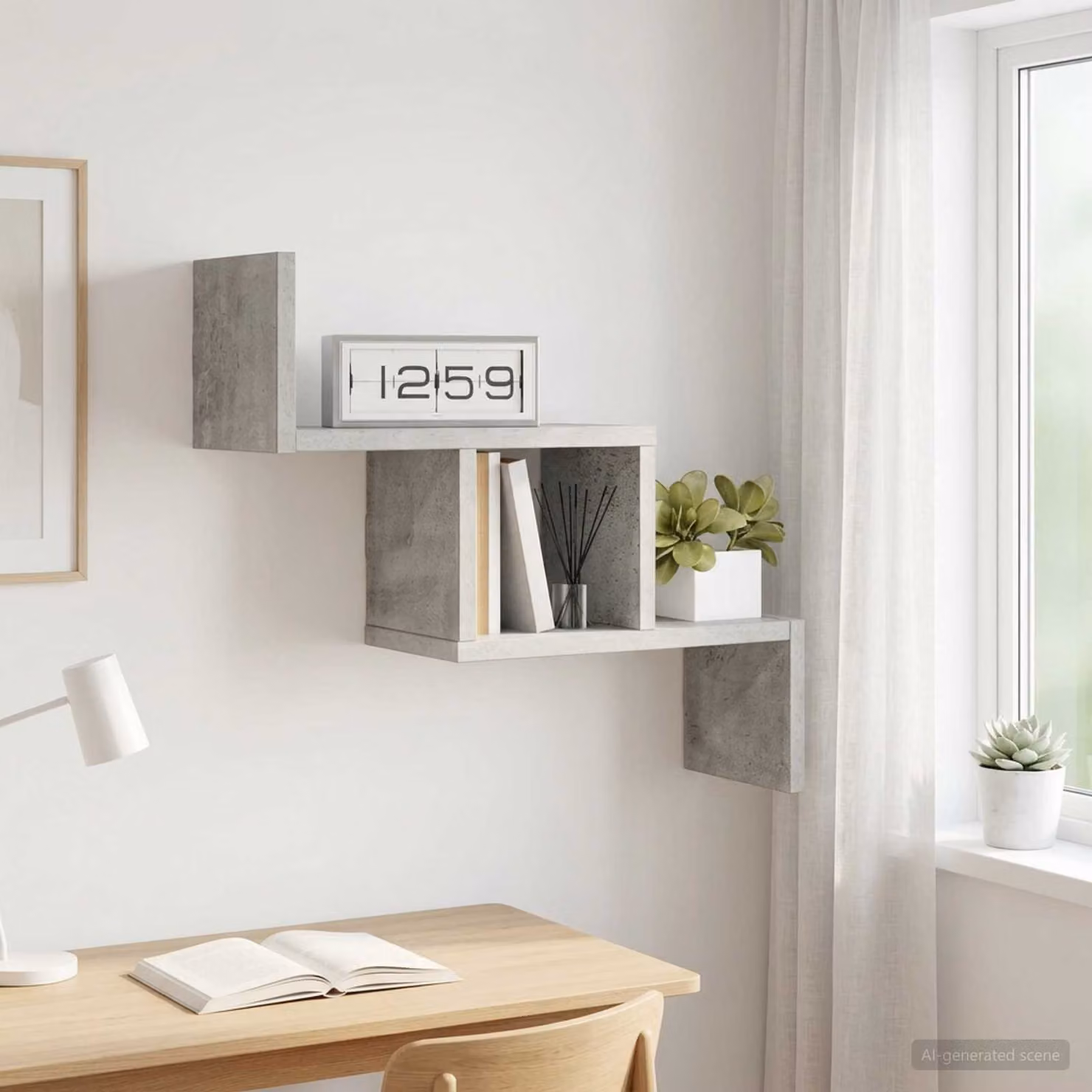 Scaffale da parete moderno vidaXL Grigio, L 48 x P 15 x H 42 cm